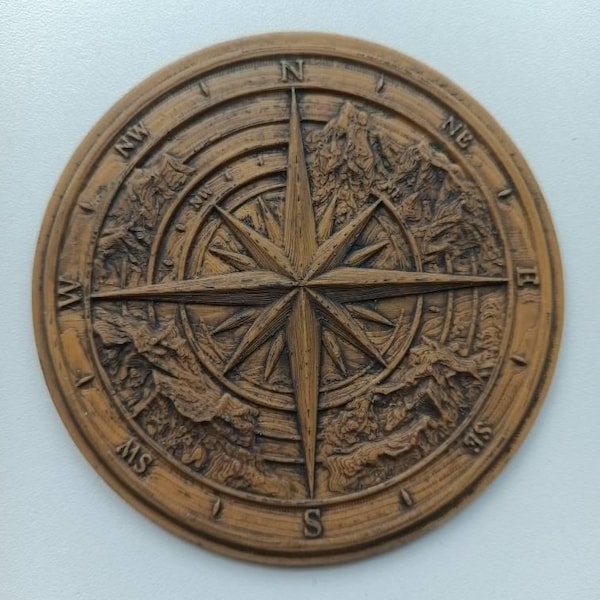 Compass Rose Router Template Compass Rose | Mountain Compass | Mountain Wall Decor | CNC Router File ...