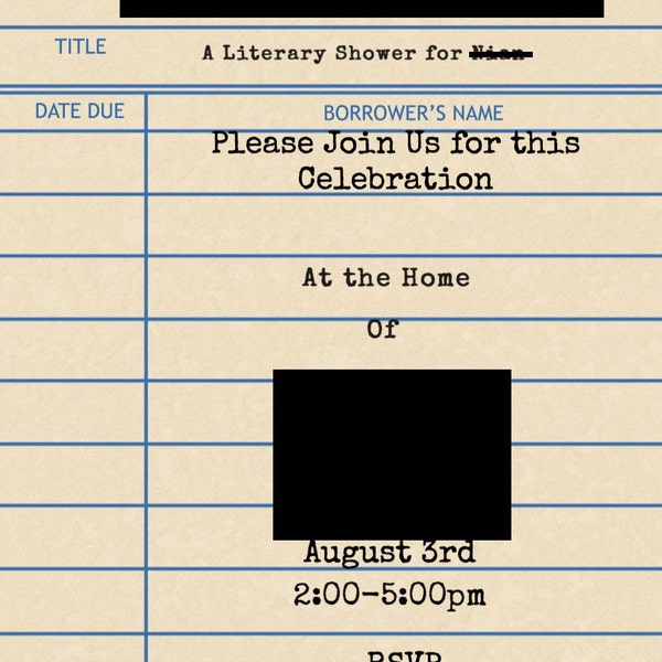 Editable Library Card Insert Library Card Invitation Insert, Printable Template, Thank You, Wedding ...