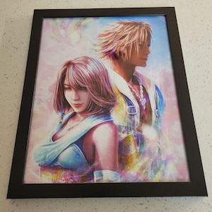 ファイナルファンタジー ポスター ティーダ ユウナ ティーダとユウナ ファイナルファンタジーX - 限定版ファイン