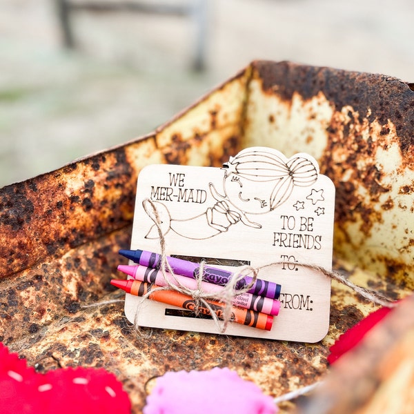 Cute Mermaid, Unicorn, and Butterfly Crayon Holder Valentine Cards ...