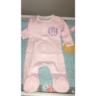 Baby Girl Coming Home Outfit Monogrammed Footie Personalized - Etsy