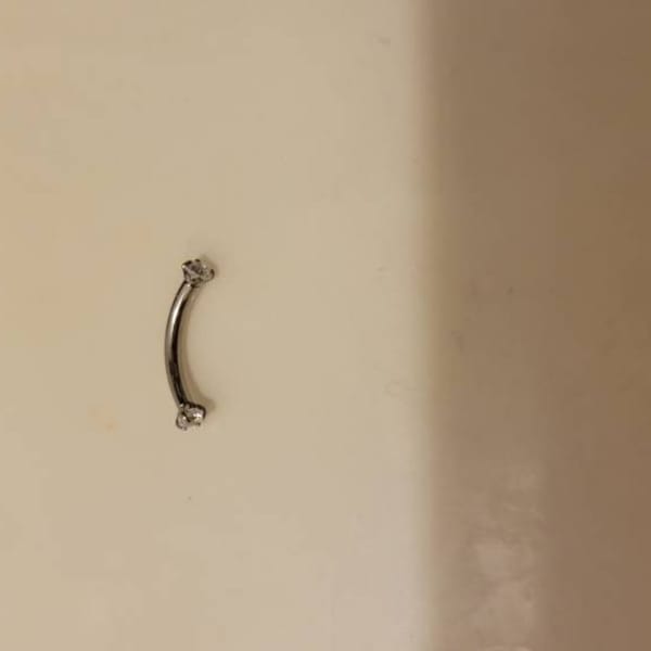 Teeny TINY 2mm Crystal Rook Earring, Curved Barbell Internally Threaded ...