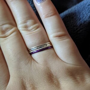 Super Thin Violet Silver Stackable Rings,purple Ring,purple Stacking ...