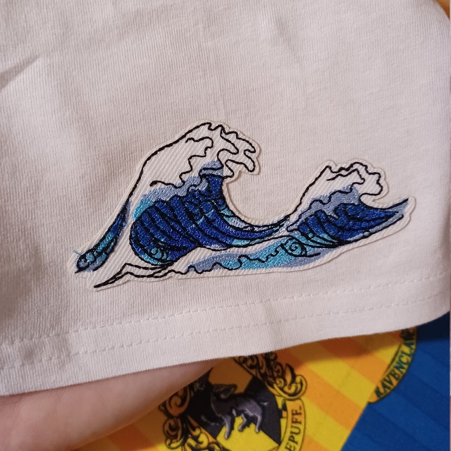 Patch Ricamato Onde Marine, Da Stirare O Cucire, Distintivo Onda Per Surfisti, Logo Applique, Made UK