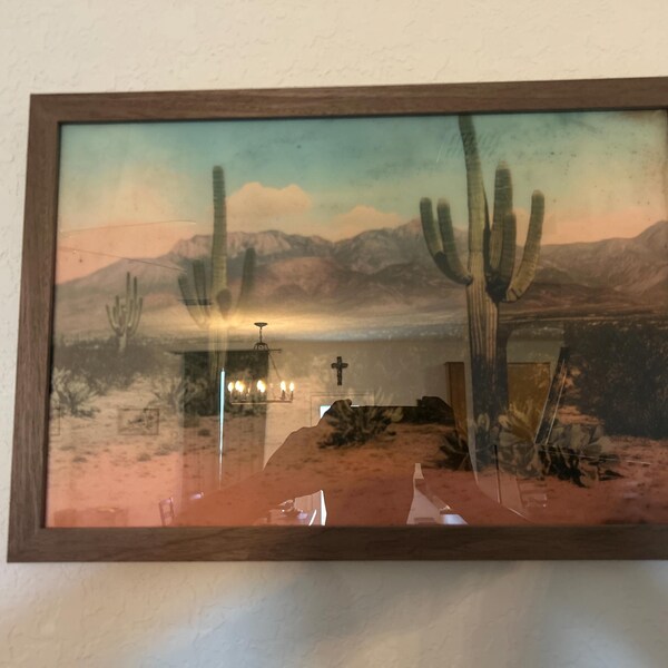 Vintage Desert Landscape Print | Antique Cactus Wall Art | Rustic ...