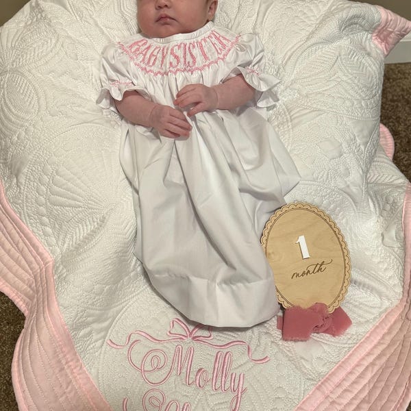 Christening Ivory Cross Smocked Romper main image 1