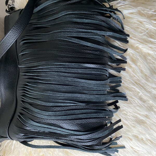 Fringe Studded PU Leather Crossbody Bag main image 1