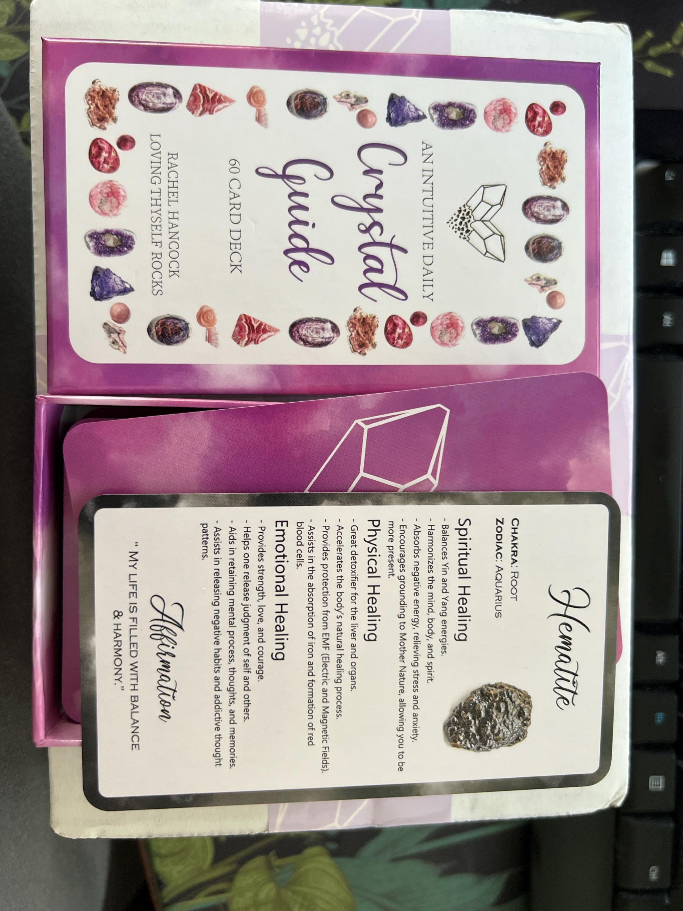 Intuitive 60 Card Crystal Deck - Made By Rachel - Healing Information Cards- Used like Tarot, Oracle or Angel Cards