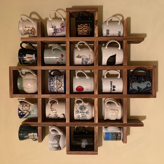 Coffee Mug Shelves, Tea Cup Shelf, Mug Cubby, Wall Mounted Shelves, Mug  Wall Shelf, Cup Cubby, Varnish, Wooden Display Cubby, Teetasse Regal 
