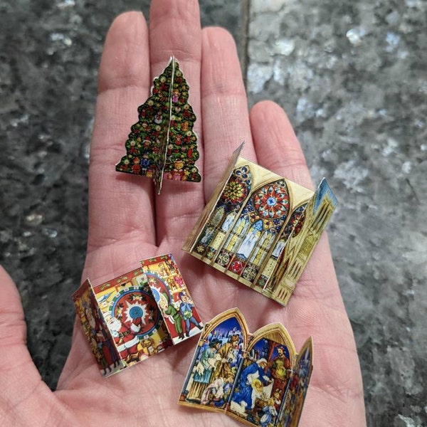 Christmas Miniature ADVENT CALENDAR Set – 1:12 Printable Santa Claus Christmas Tree Christmas ...