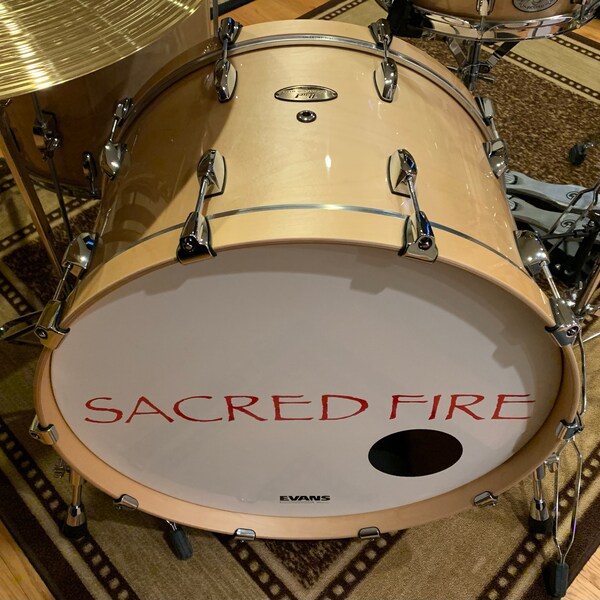 Custom Bass Drum Decal - Band Name or Logo Transfer Sticker - Drum Head ...