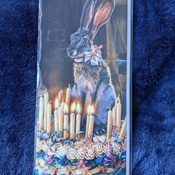 Rabbit Art, Jackrabbit Art Card, Jack Rabbit Birthday Card, Rabbit ...