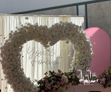White Heart Shaped Flower Row Flower Stand Set Flower Arrangement Wedding Background Arch Party Stage Props Home Decor