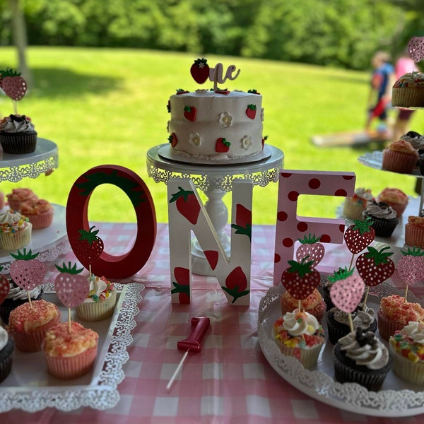 Strawberry Cake Topper | Berry First Birthday | Sweet One Strawberry ...