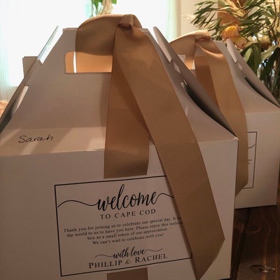 Wedding Welcome Boxes With Personalized Welcome Note Hotel Welcome ...
