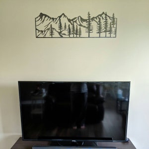 Mountain and Trees Scene Metal Wall Art - Etsy