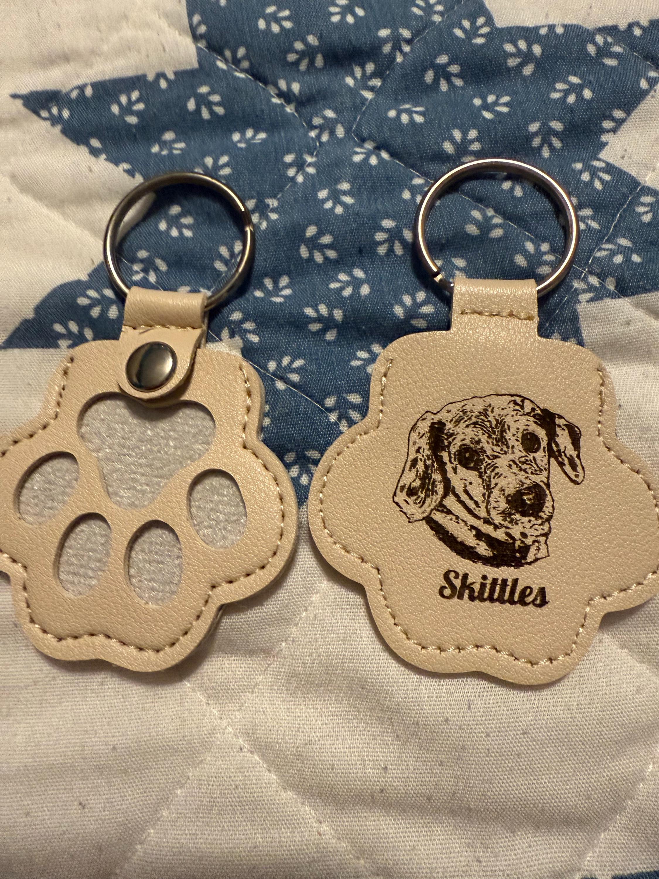 Pet Memorial Hair Keepsake Keychain with Custom Portrait Pet Sympathy Gift Dog Cat Bag Charm Pet Owner Gift