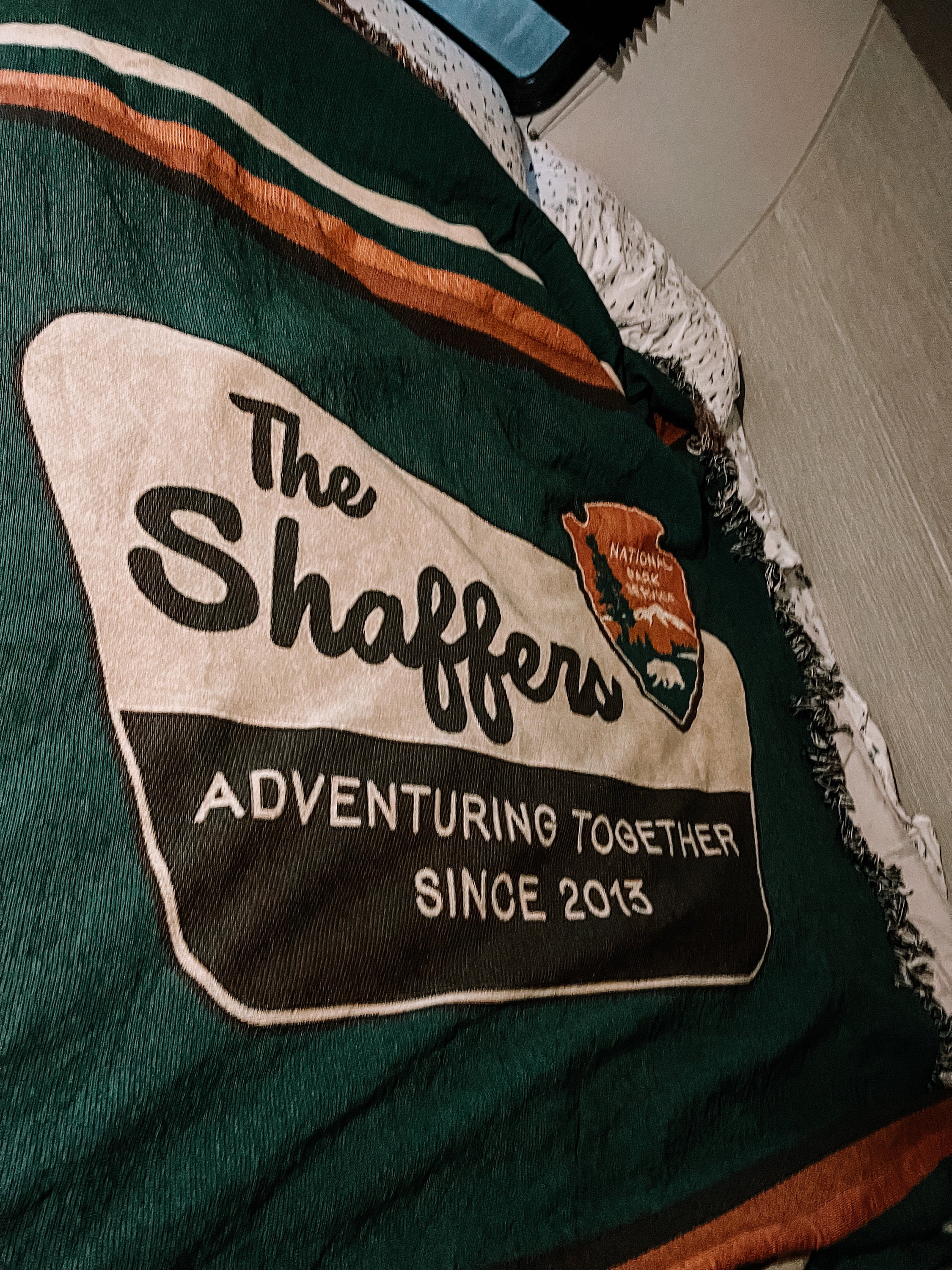Personalized National Parks Anniversary Blanket, Cotton Woven Blanket