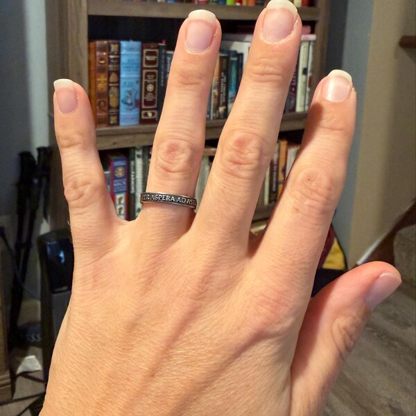 Womens per Aspera Ad Astra Ring - Through Hardships to the Stars ...