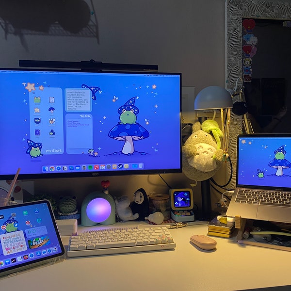 Wizard Frog Computer Desktop Theme Background Wallpaper Organizer Set ...
