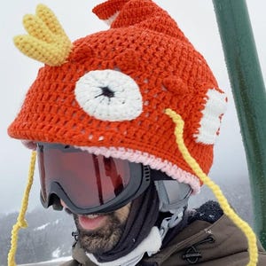Ski & Snowboard, Bicycle CROCHET Knitted Magic Fish Helmet Cover