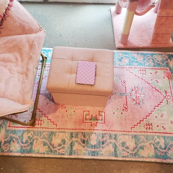 Pastel Turkish Rug, Pretty Rug, Dining Area Rug, Art Deco Rug, Nursery ...
