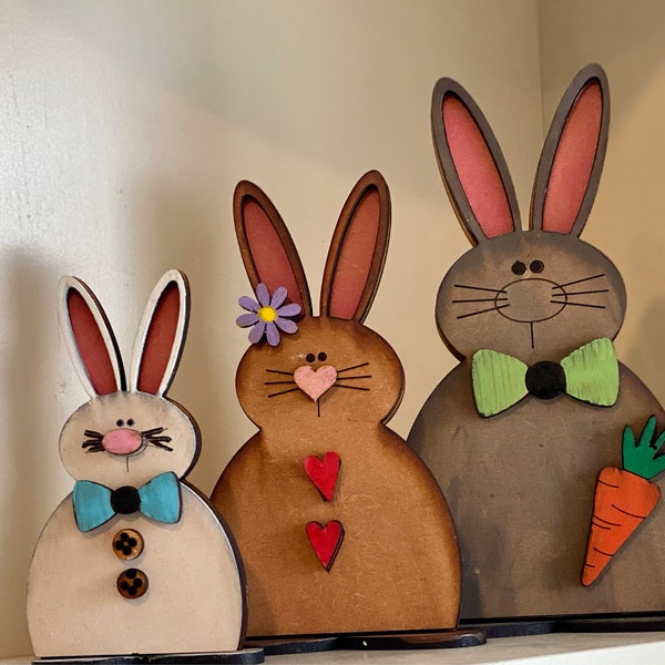 Easter Bunny Trio SVG File | Laser Cut File | Glowforge | Easter ...