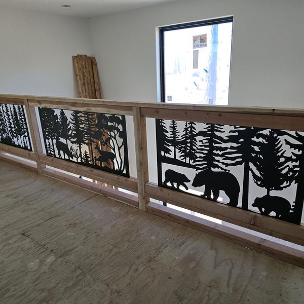 Deer Scenery Railing Metal Insert, Metal Panel, Metal Privacy Screen ...