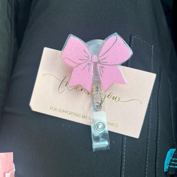 Bow Badge Reel, Pink Badge Reel, Nurse Badge Reel - Etsy