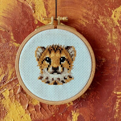Cheetah Cross Stitch Pattern PDF Baby Cheetah Embroidery Instant ...