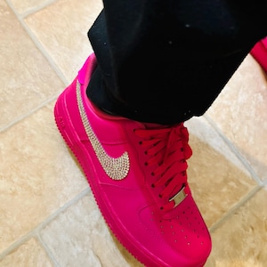 Air Force 1 Low Pink Rhinestone Custom Size 6y/7.5w Custom Rhinestone Air Force 1 Shoes, Bling Sneakers - Etsy main image 3