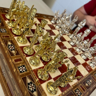 Vip Chess Paper 16.5 Inch Luxury Chess Set Large Marble Patterned Chess Personalized ...
