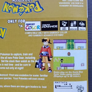 Boîte couleur Gameboy Pokémon Gold, manuel et plateau JEU SANS ...