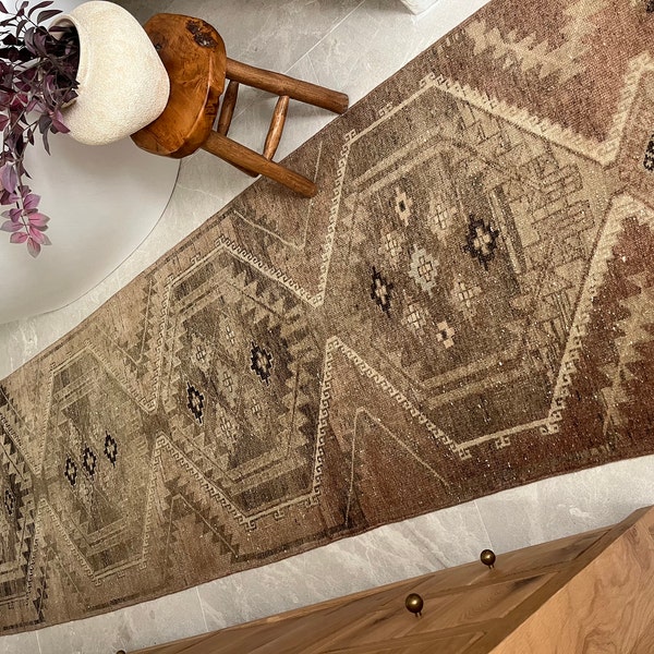 3x12 Runner Rug, Distressed Rug, 3x12 Turkish Runner, 3x12 Vintage ...