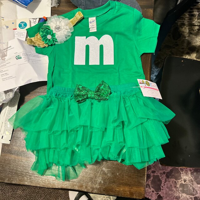 Green M Candy Girl Outfit, Halloween Costume for Girls, 1st Birthday Dress  - Etsy