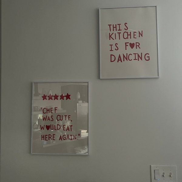 Aesthetic Kitchen Decor Cute Cooking Art Kitchen Wall Art Print