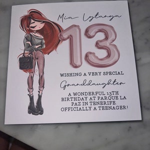 Personnalisé Filles Filles Anniversaire Carte Fille Maman - Foto 6