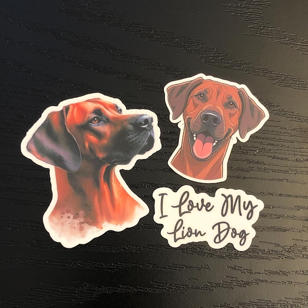 Rhodesian Ridgeback, Lion Dog, Dog Stickers, Waterproof Stickers, Water ...