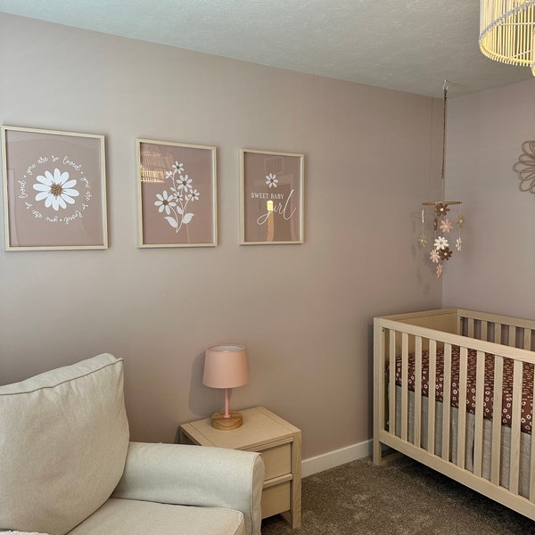 Neutral Daisy Nursery Wall Art, You Are so Loved Modern Daisy Decor ...