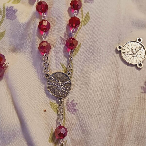 Gifts of the Holy Spirit Confirmation Rosary Set / Silver Crucifix ...