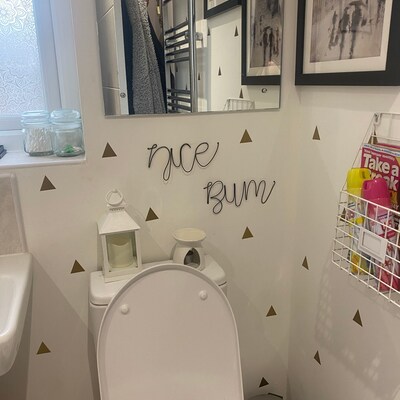 Nice Bum Wire Words for Bathroom Wall Large Wire Writing Bathroom Decor ...