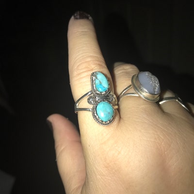 Turquoise Blossom Ring Sterling Silver Turquoise Ring Stone - Etsy
