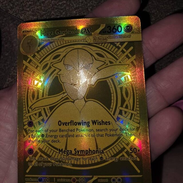 Mega Gardevoir Card Ex 187/132 Holographic Gold Texture English
