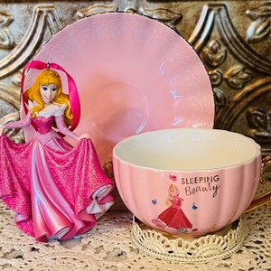 Disney Princess Teacup & Saucer Cinderella Belle Ariel Aurora