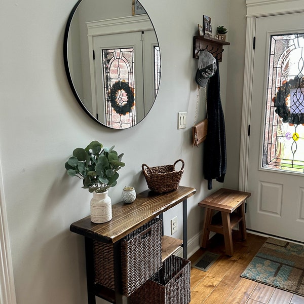 Entryway Console Table With Distressed Wood, Console Table, Entryway ...