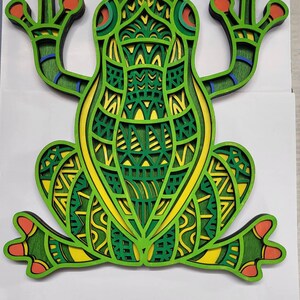 カエルのマルチレイヤー マルチレイヤーSVG。CNC。クリカット。紙切り