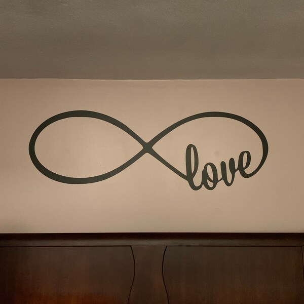 Love Infinity Symbol Bedroom Wall Decal Bedroom Loop With Words ...