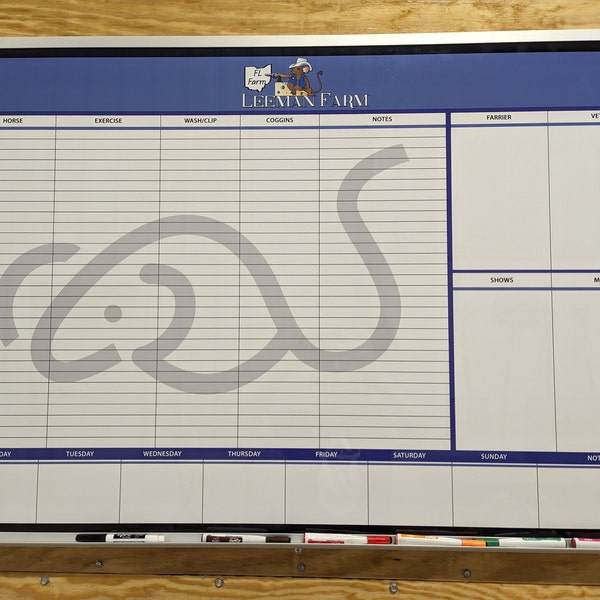 Magnetic Custom Printed Dry-erase Boards for Equestrians, Horse Farms ...
