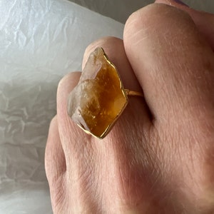 Customer photo from Galit, Vertical Large Raw Citrine Ring, November Birthstone