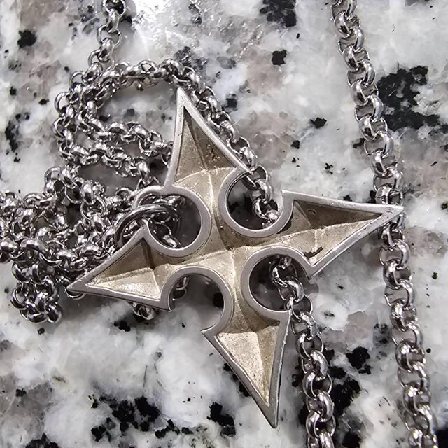 925 Sterling Silver Kingdom Heart Roxas Cross Necklace